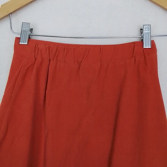 Anais & I Girls Gemma Skirt Sz 10 Orange Cotton Corduroy Mini Skirt Fringe Seams - Picture 6 of 11